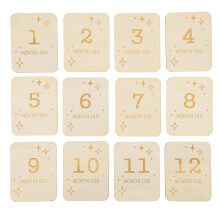 Newborn Milestone Signs Baby Milestone Disc Beige Wood 12pcs