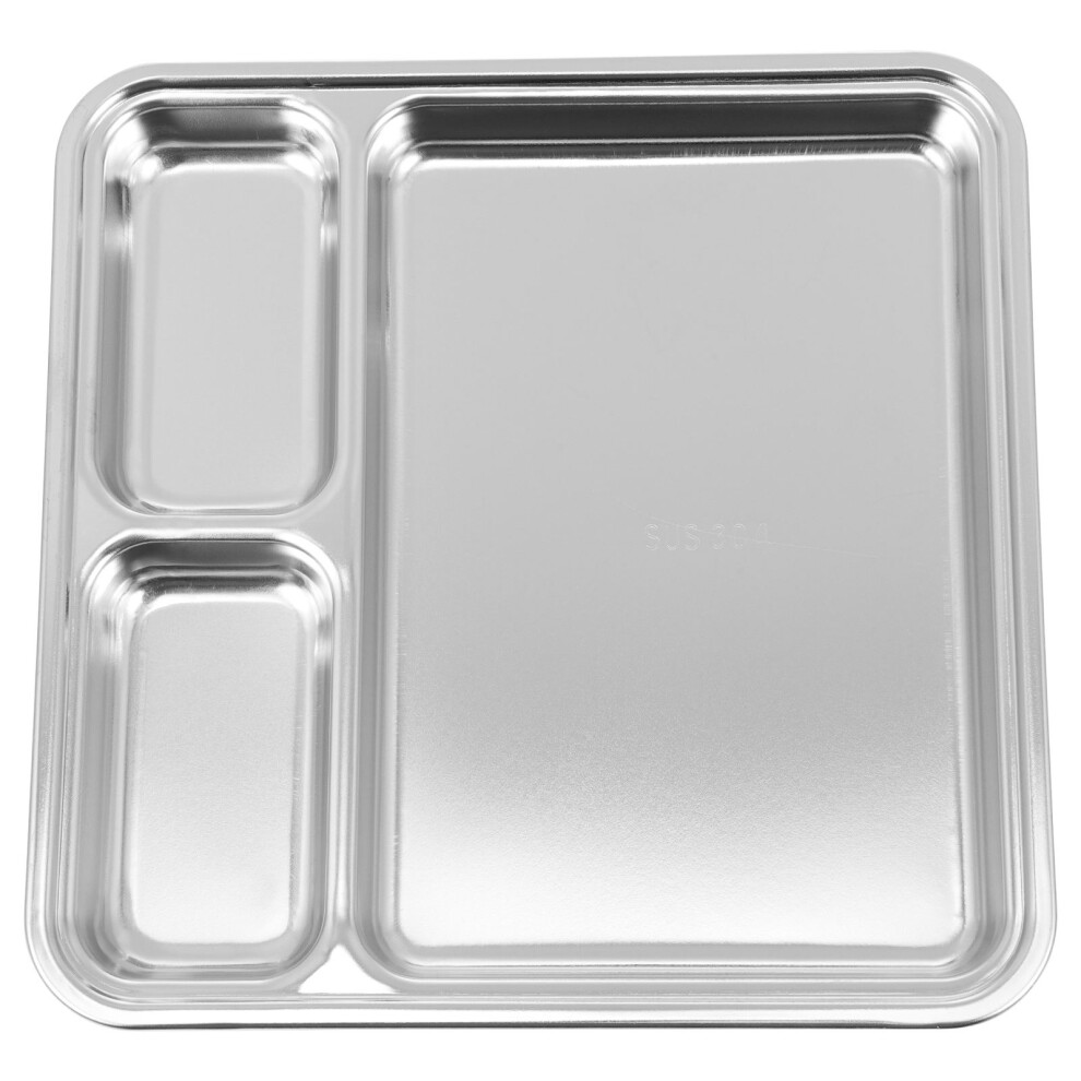 Stainless Steel Seasoning Tray Child Portion Control Divided Plate Inoomp