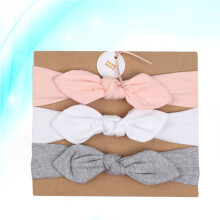 3St Baby Haarbanden Met Stoffen Strikken, Comfortabel En Kleurig