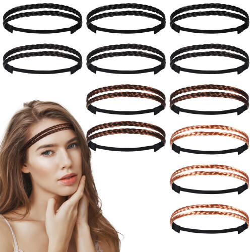 Headbands Women Elastic 12pcs 9.1x1.6x0.2in 2
