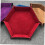 Collapsible Cube Compartment Storage Boxes Red Leather Hexagonal Tray for Organizing Dice and Small Items 3