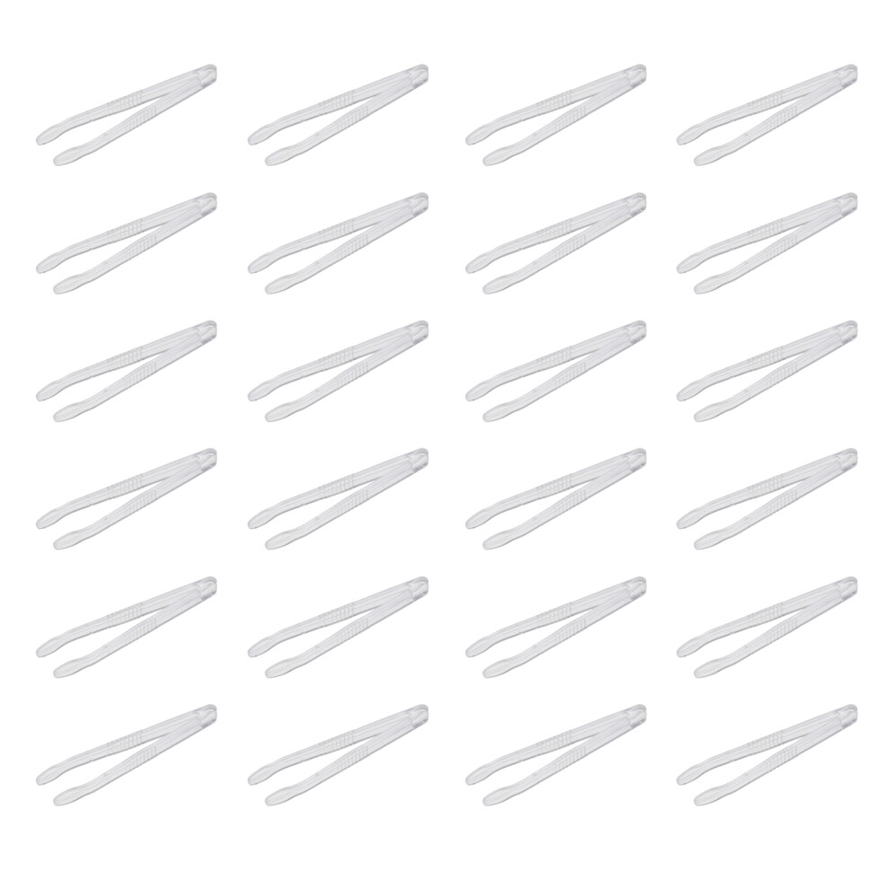 Solustre Eye Lash Tweezers Transparent 50Pcs 2.6X0.5in