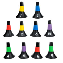 Assorted Color Basketball Training Cones 10pcs 23x17.5cm