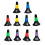 Assorted Color Basketball Training Cones 10pcs 23x17.5cm 6