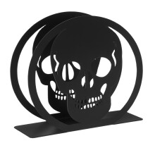 Napkin Holder Skull Black Metal 1pcs 4.72x4x1.65in