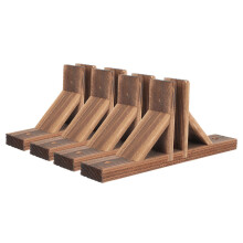 4Pcs Wood Fence Holder Brown Stable Fence Base for Yard Garden Use