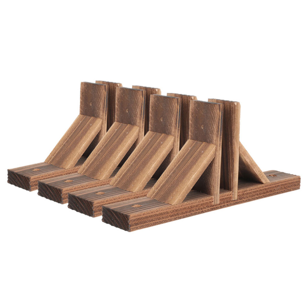 4Pcs Wood Fence Holder Brown Stable Fence Base For Yard Garden Use 3164077290584