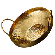 Stainless Steel Wok Golden Versatile Home Cooking