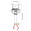 Clarinet Lyre Iron 2pcs 5.38x2.04x0.75in 2