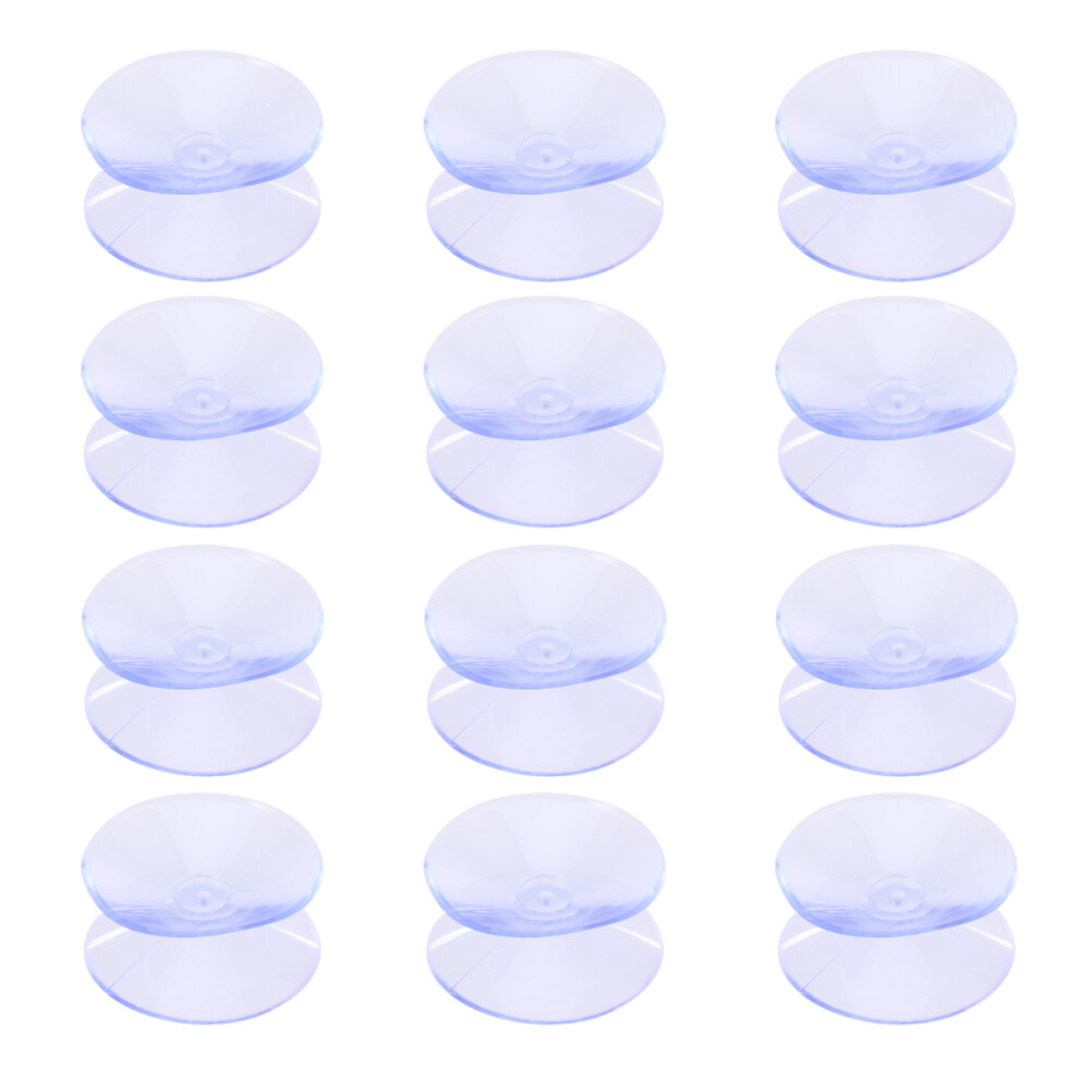 12 Pcs Suction Cups Set Double-Sided Clear Plastic Without Hooks 3164077291390
