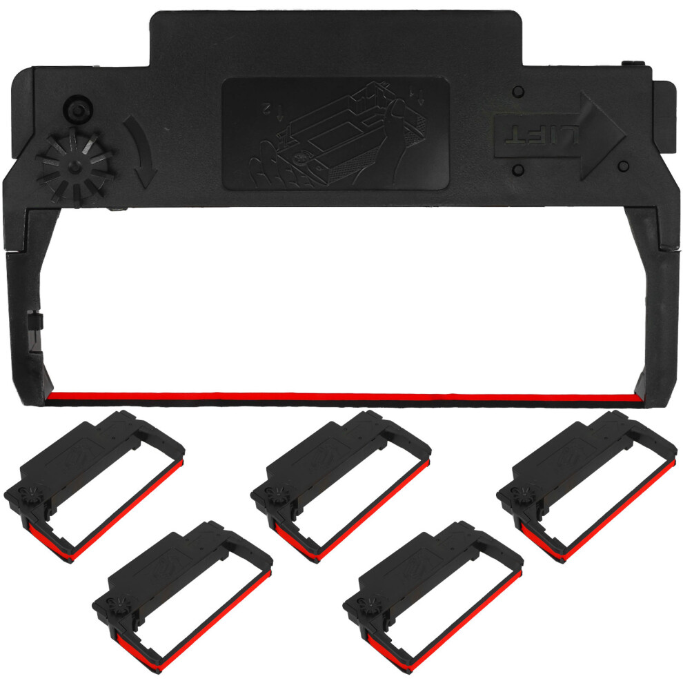 6 Pcs Cash Sharp Register Printer Ribbon 12.10X7.50x1.50cm Black/Red 3164077287669