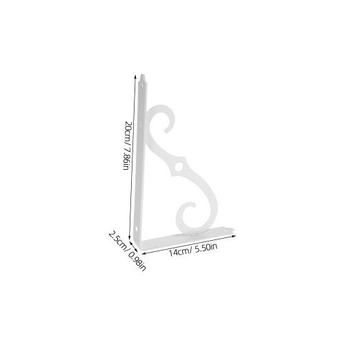 Triangle Bracket Metal Shelf Brackets White 4pcs 7.9x5.5x1in 1