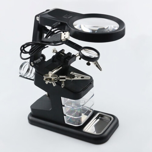 Masteelf  10 Led Magnify Third Hand Soldering Tool Helping Work Black 2