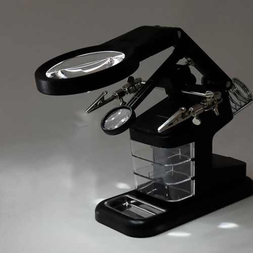 Masteelf  10 Led Magnify Third Hand Soldering Tool Helping Work Black 1