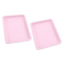 Mlins 2 Pcs Nail Art Jewelry Tray 18.00x12.50x1.20cm Pink