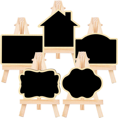 5Pcs Miniature Wood Chalkboard Message Boards for Home Kitchen Decor