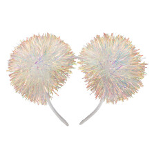 Tinsel Foil Small Pompom Ears Glittery Hair Christmas Fashion Headband