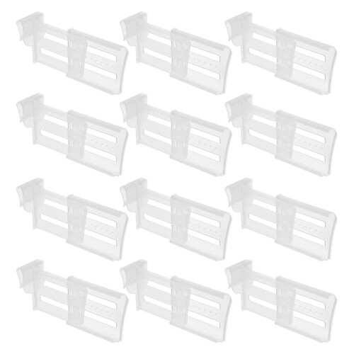 Telescopic Design White Plastic Refrigerator Dividers 12-Pcs