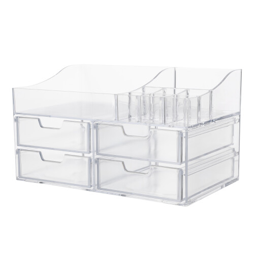 Zehuanyu  Makeup Container Drawer Type Boxes Storage Cubes Transparent