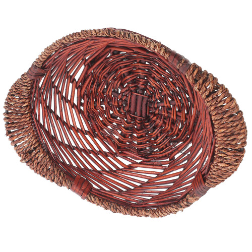 Wicker Fruit Basket Serving Tray For Egg Bread Storage 2