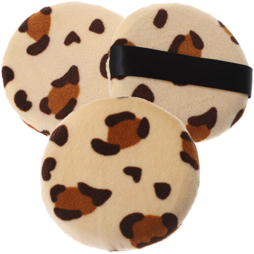 Daily Makeup Leopard Flocking Cloth 3pcs 3.1x3.1x0.6in 2