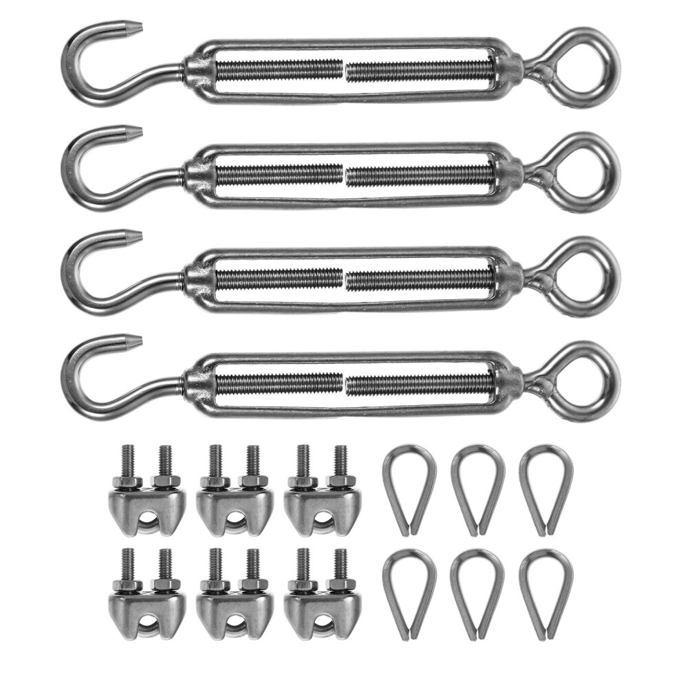 Utility Hooks Wire Rope Install Hooks Stainless Steel 16Pcs 3164149016371