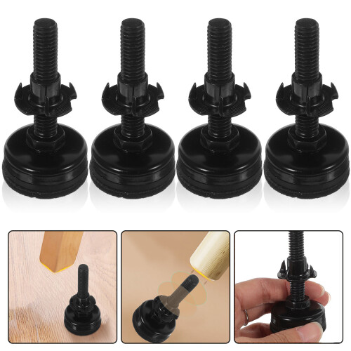 Table Leg Levelers 4sets Black Thick Workmanship Easy To Use 2
