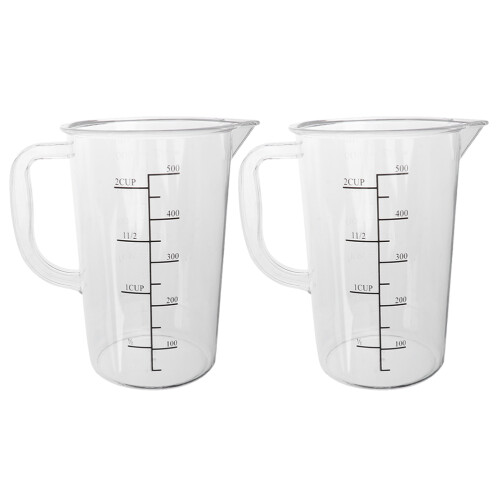 Bakers Measuring Cup Transparent 2pcs 5.3x3.5x2.6in