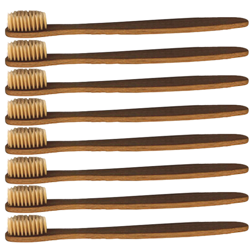 Iplusmile 8 Pcs Wooden Bamboo Toothbrush Toothbrush With Bristle