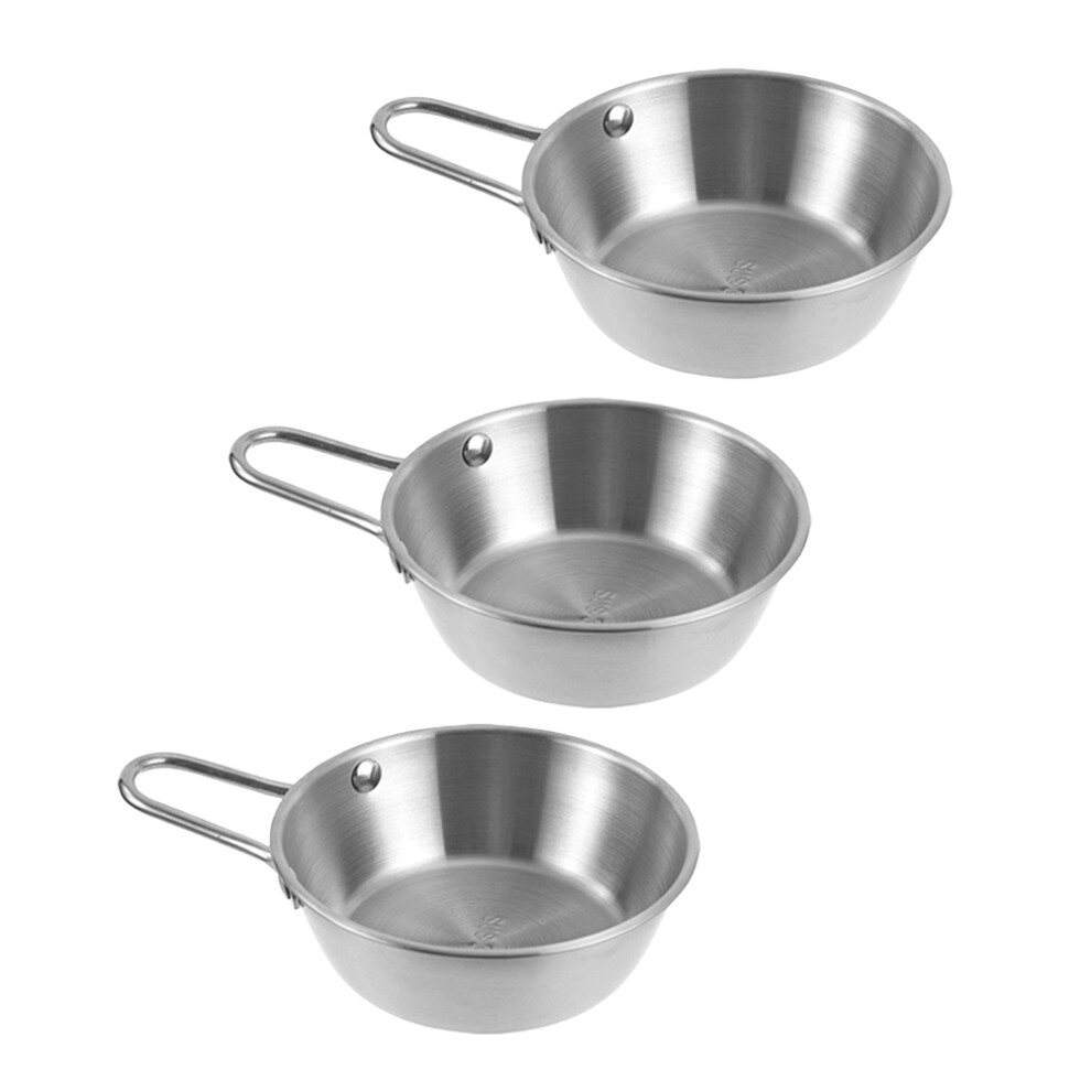 Zcyifa Korean Rice Bowls (3pcs) - Stainless Steel With Handle-image-OPC-PK8P8WH-NEW