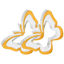 Butterfly Napkin Ring Acrylic Golden 2pcs 2.75x1.97x0.39in