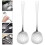 2 Pcs Stainless Steel Small Dining Drain Slotted Spoon Tableware 6