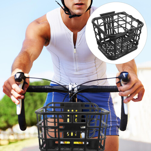 Front Bicycle Basket Plastic Black Professional Bike 1pack 2