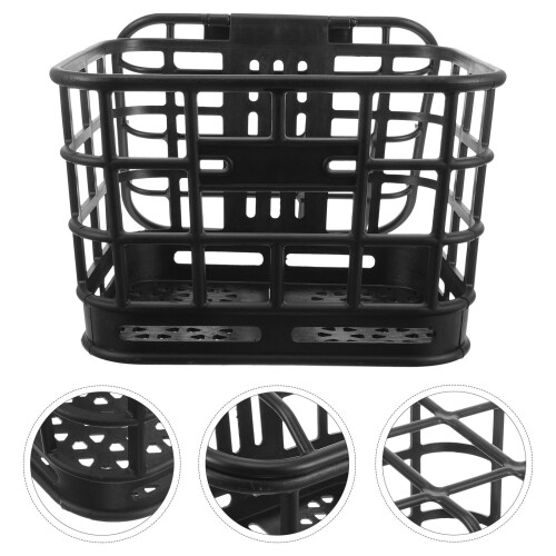 Front Bicycle Basket Plastic Black Professional Bike 1pack 1