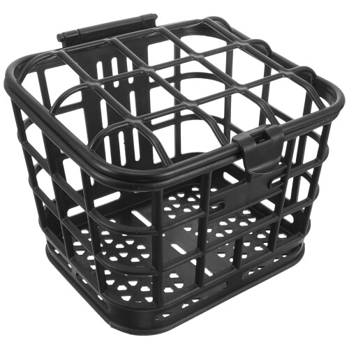 Front Bicycle Basket Plastic Black Professional Bike 1pack