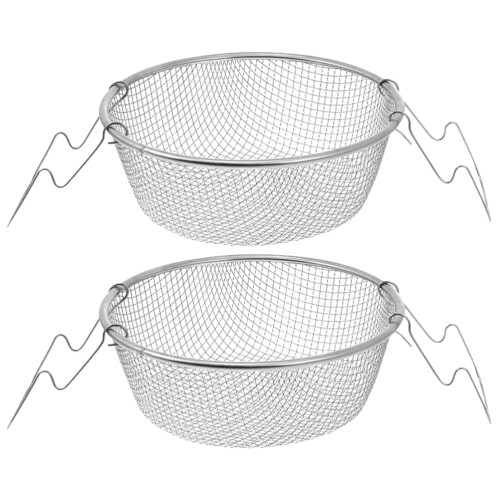 Unbranded 2 Pcs Frying Basket Potato For Stack Silver 2