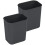 2pcs Simple Design Modern Black Plastic Garbage Storage Can 1