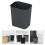 2pcs Simple Design Modern Black Plastic Garbage Storage Can 5