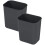 2pcs Simple Design Modern Black Plastic Garbage Storage Can 3