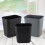 2pcs Simple Design Modern Black Plastic Garbage Storage Can 8