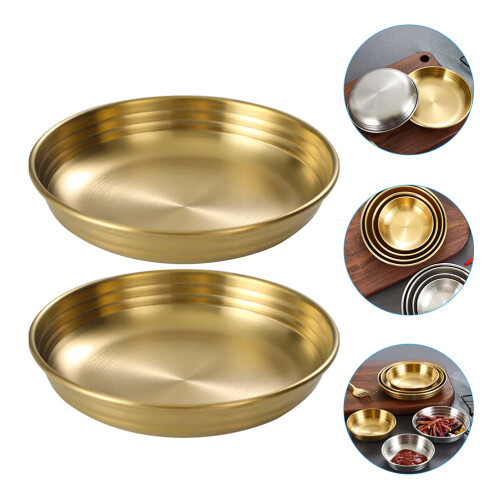 2 Pcs Pickle Storage Dish Sauce Delicate Multifunction Stainless Steel 2