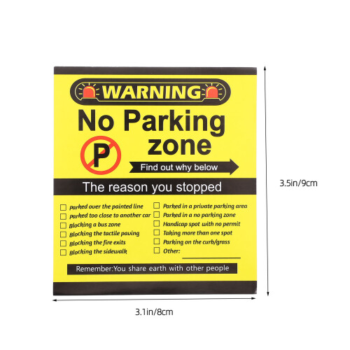 Creatieve No Parking Stickers Met Duidelijke Herinnering 1