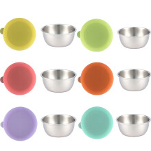 Leak-Proof Sauce Cup Silver 6 Sets