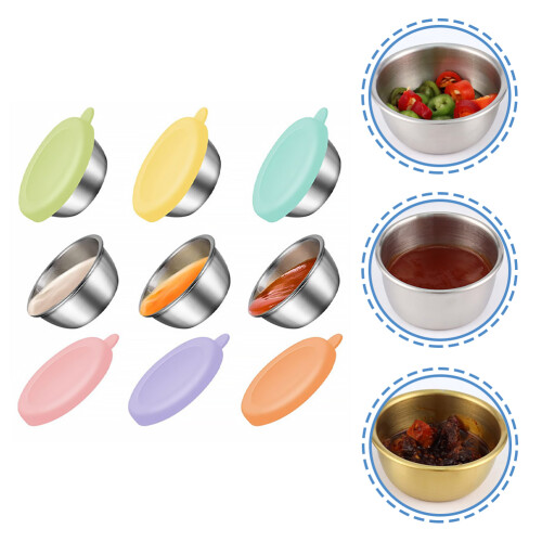Leak-Proof Sauce Cup Silver 6 Sets 2