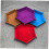 Leather Cube Tray - Foldable Hexagonal Storage Box for Buttons, Lapel Pins, and Small Items - Blue Color 3