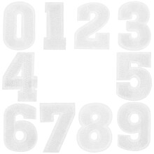 3Sets White Twill Iron on Numbers for Clothing DIY Decorative Patches