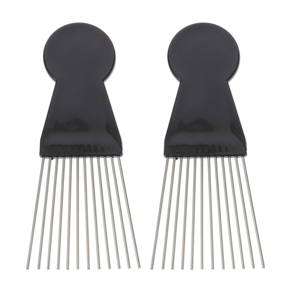 Totority 2 Pcs Afro Pick Comb Hair Styling Beard Combs For Men Man Black
