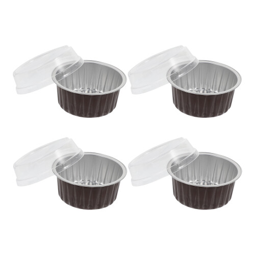 20 Aluminum Foil Ramekin Cups With Lids - 125ml