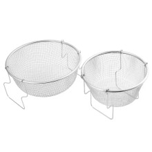 2pcs Fried Basket Stainless Steel Round Frying Kitchen Tools