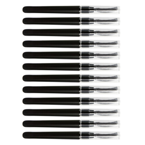 Eyelash Comb Eyelash Brush Black 12pcs For Travel